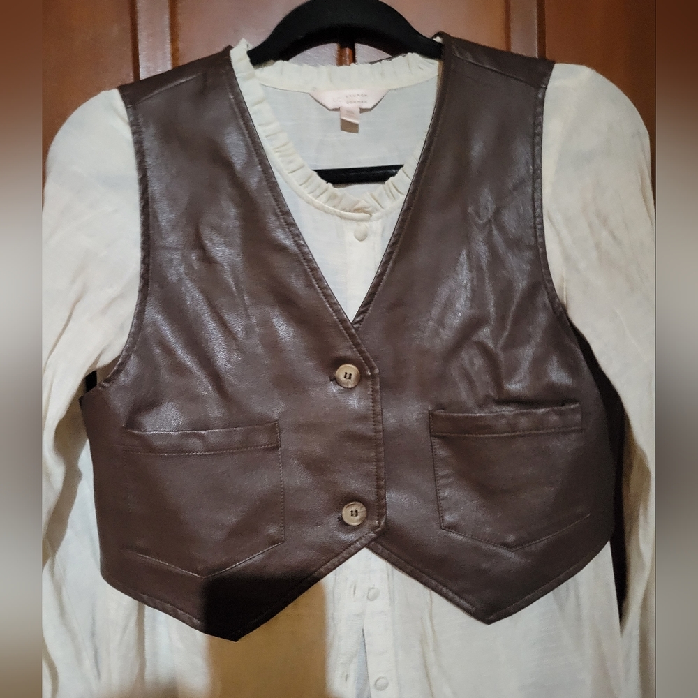 Cider Faux Leather Vest